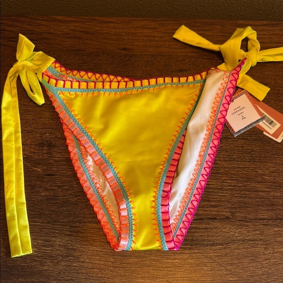 PQ Swim Yellow and Pink Bikini Bottom - Picture 1 of 3